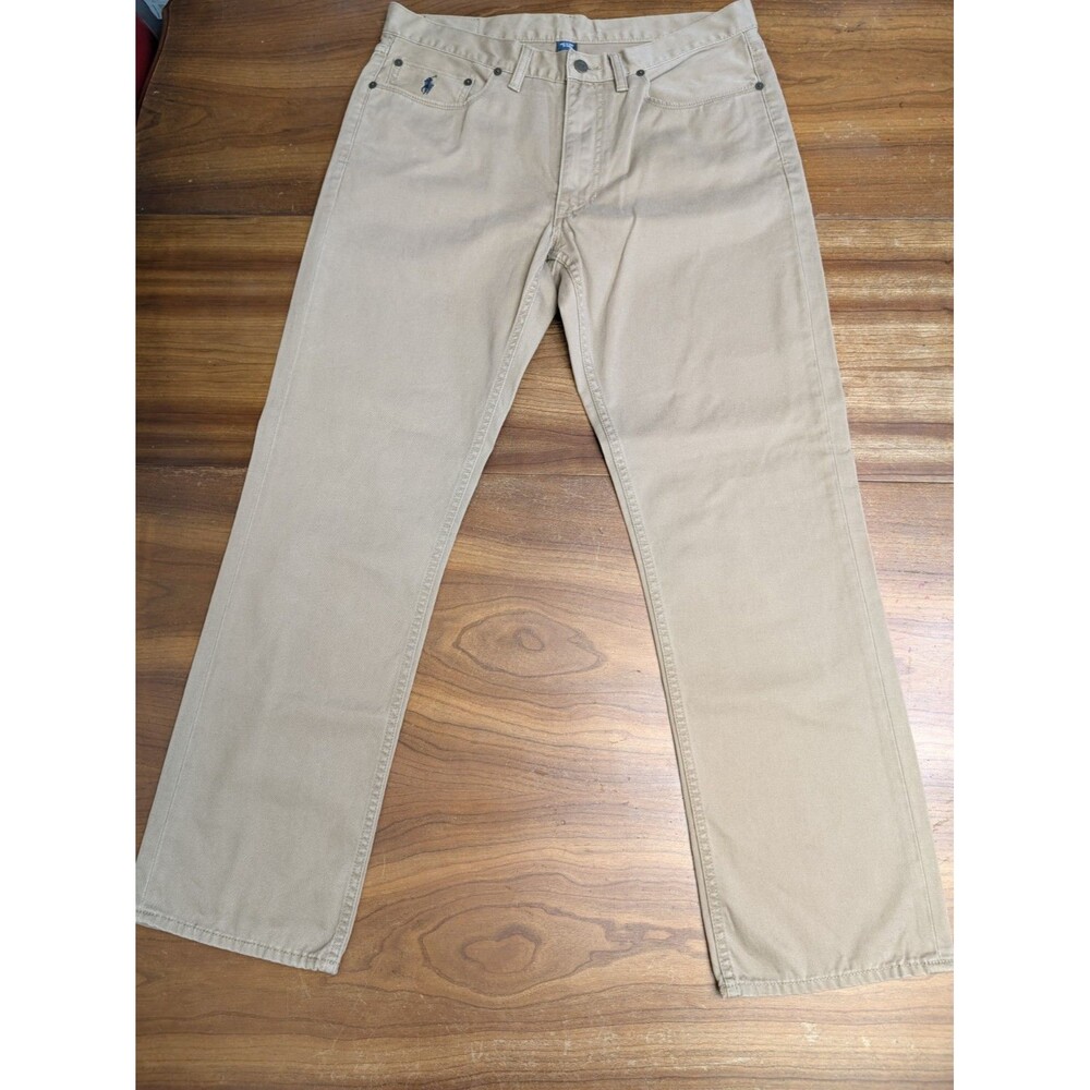 Polo Ralph Lauren 650 Dungarees Mens Sz 34x30 Khaki Pony Straight Fit Pants